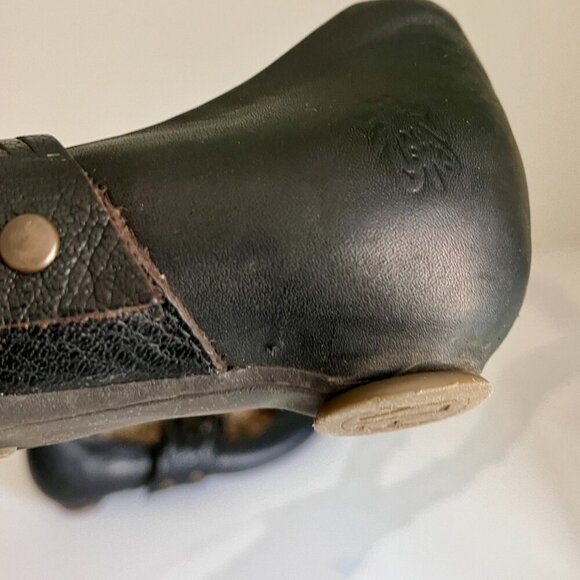 Fly London Woman's Black  LAFF Peep Toe Ballerina Shoes Size 7 - Picture 14 of 16